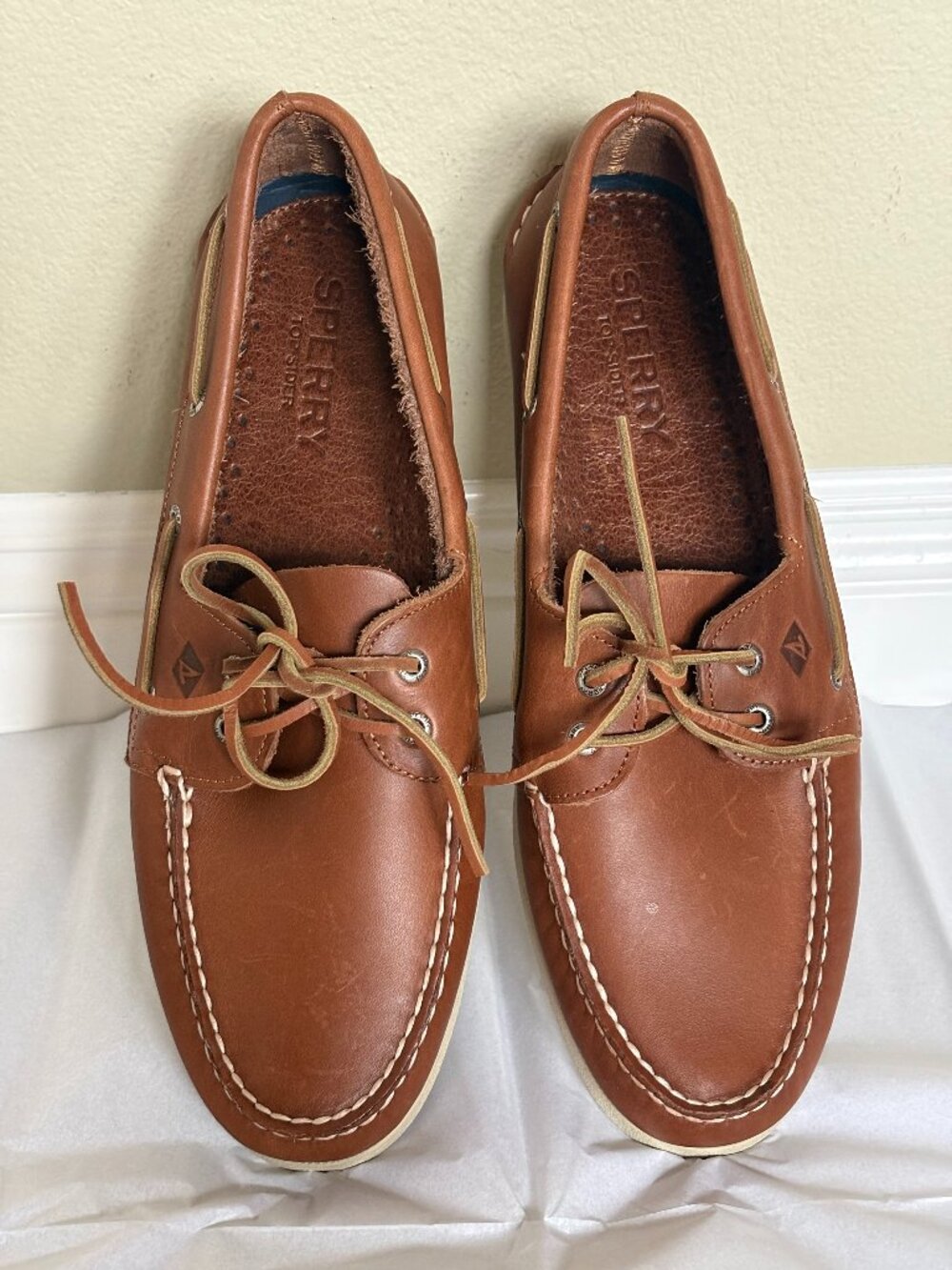 NWOB AUTHENTIC ORIGINAL SPERRY '2 EYE BOAT' LEATHER SHOES SIZE: 14